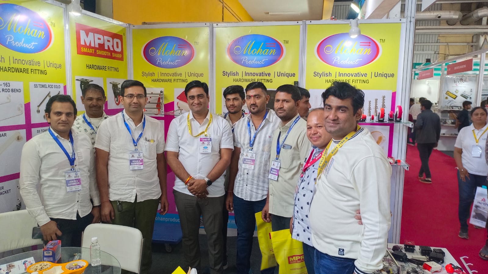 Mohan Product team standing together at their HBLF Show stall