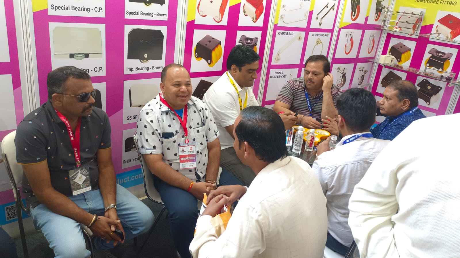Dealers in discussion with the Mohan Product team at the exhibition stall